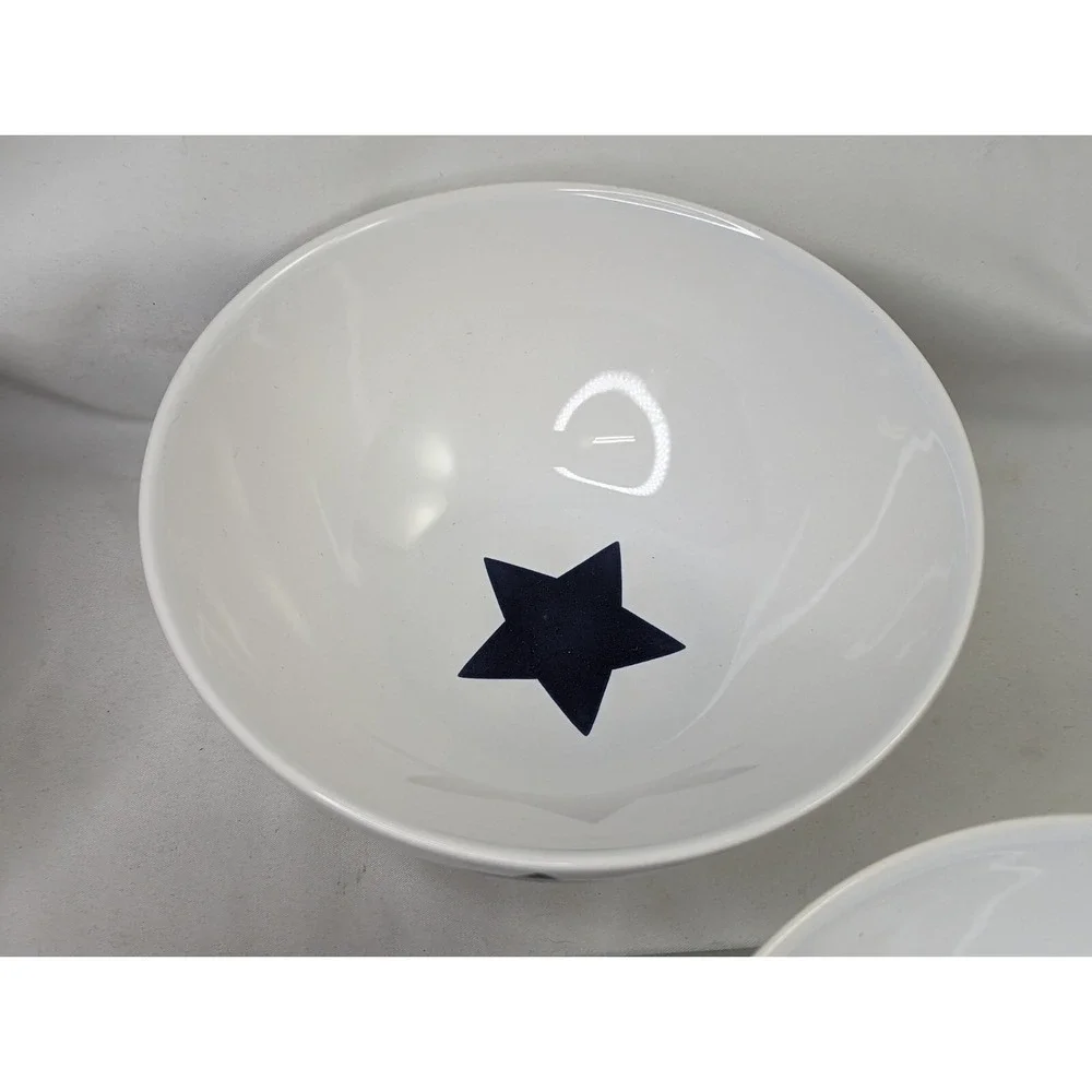 IKEA Blue Star White Bowl‎ Lot of 4 155 41